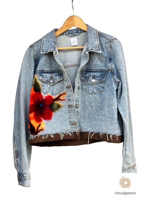 Floral Denim Jacket front