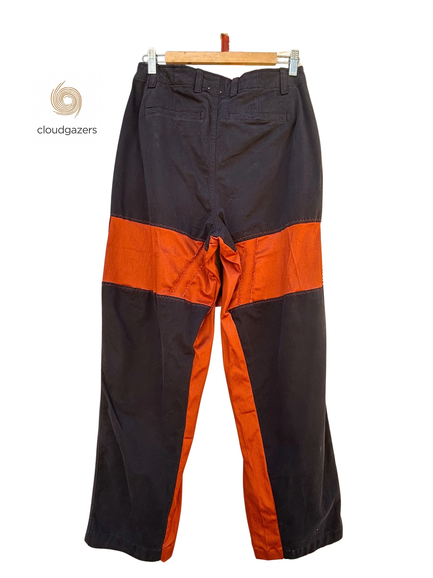 Black & Orange Color Panel Chino Pants - Image 4