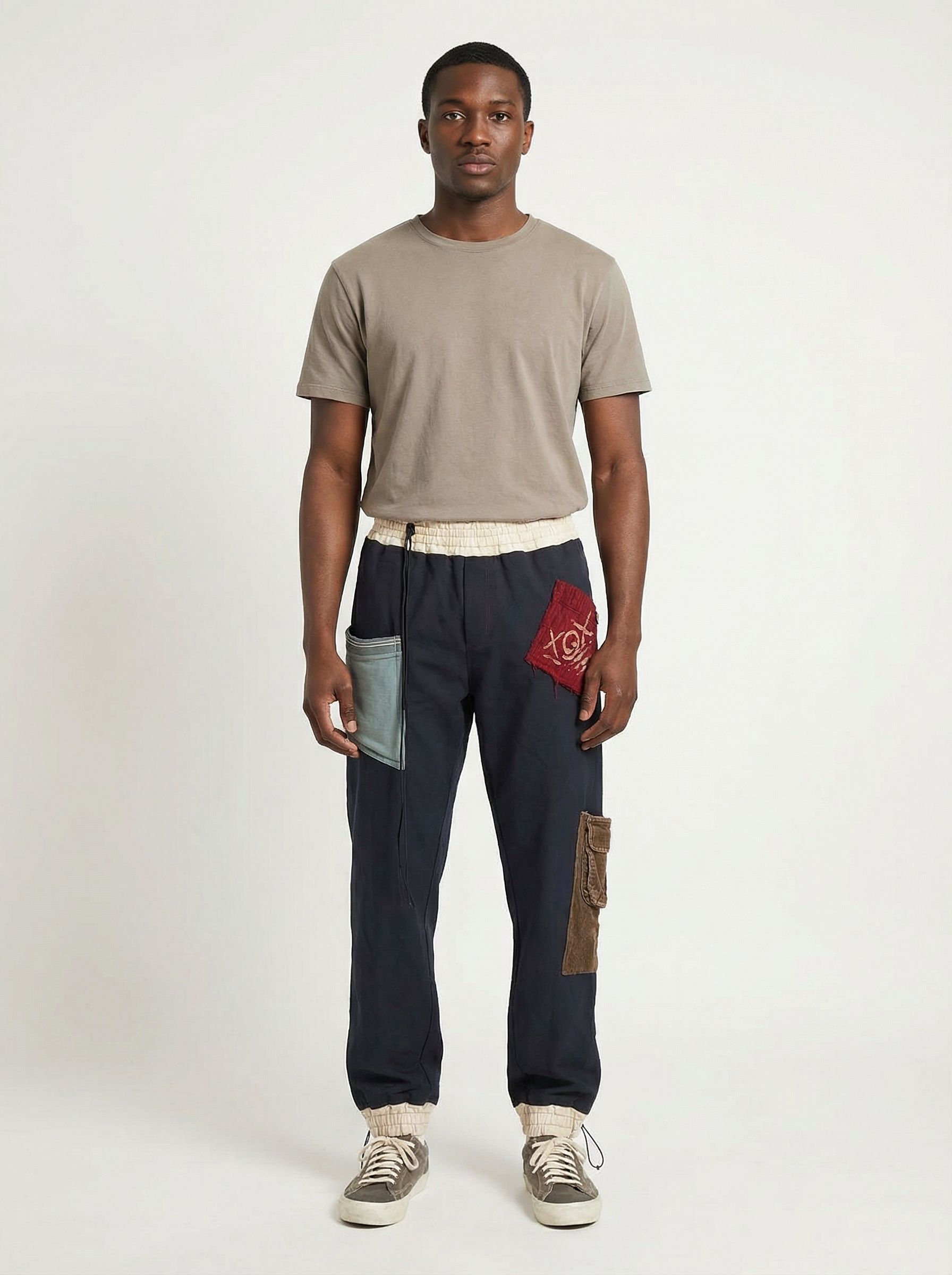 Indigo Patchwork Drawstring Pants